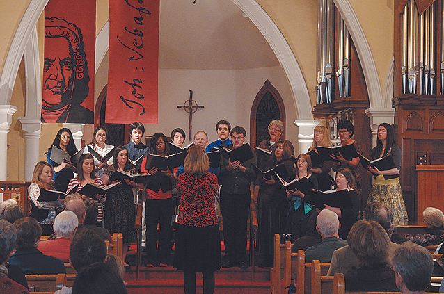 Bach concert with singers at a church